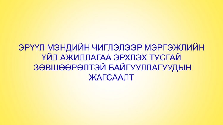 Эрүүл мэндийн чиглэлийн тусгай зөвшөөрөлтэй байгууллагуудын жагсаалт
